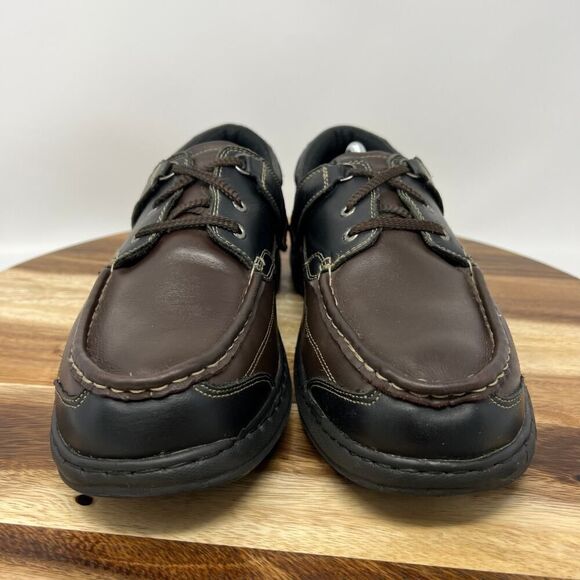 OrthoFeet Men’s Size 12 D Baton Rouge Brown/Black Leather Loafer Lace Up Shoes main image 5